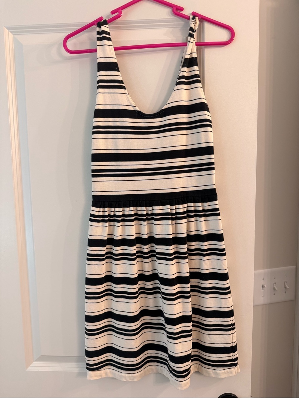 J.Crew Black & White Striped Sleeveless Dress